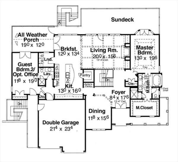 Main Level image of TIMBERLAKE-B House Plan